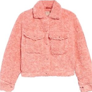 Free People Pink Faux Fur Jacket
